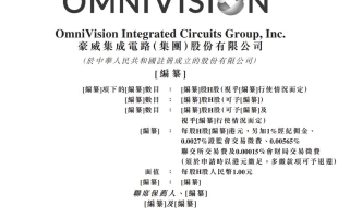 豪威集团 (00501.HK)香港公开发售获 9.28 倍认购 每股发售价 104.8 港元